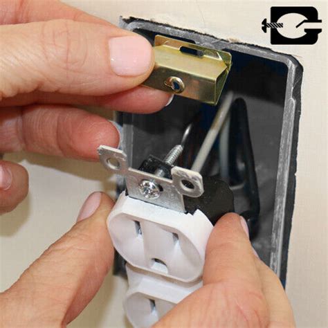 g-clip for electrical box|outlet box screw holes stripped.